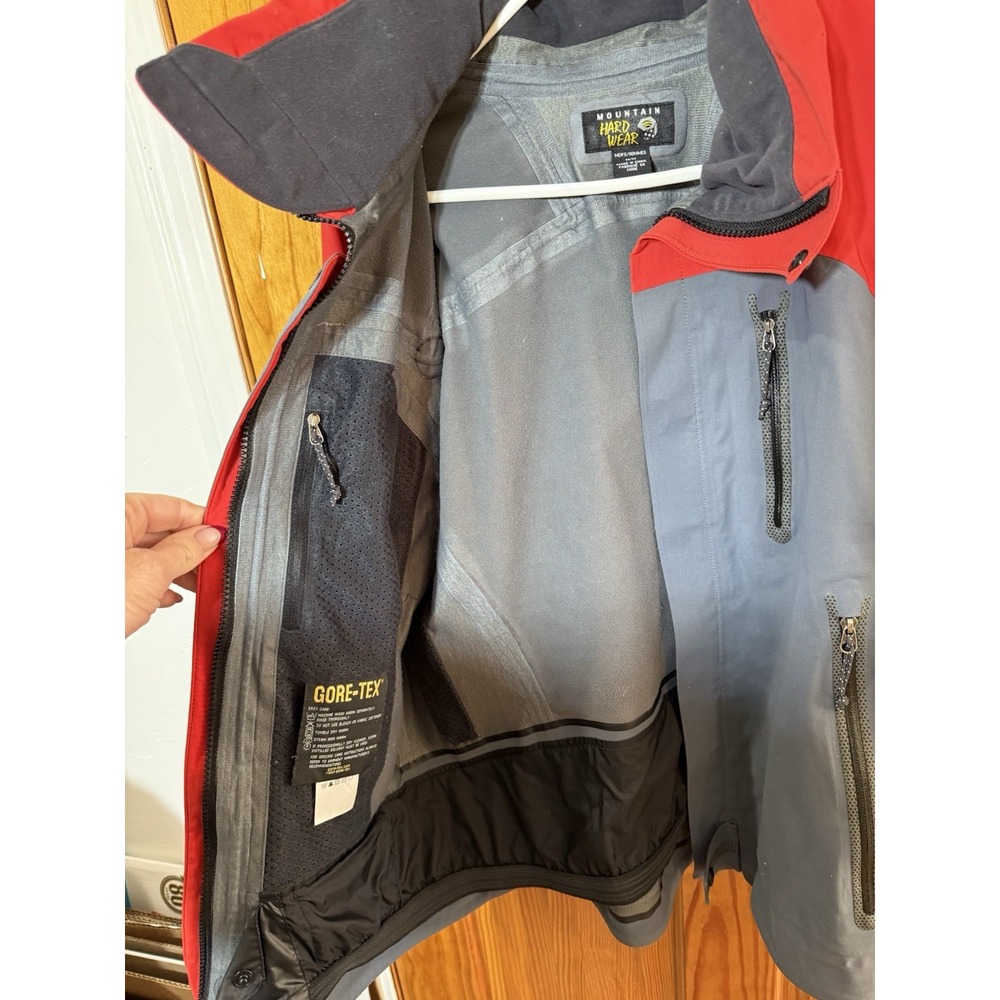 Mountain Hardwear Jacket Mens M Red Black GORE-TEX Wind Rain Soft Shell - Picture 6 of 9
